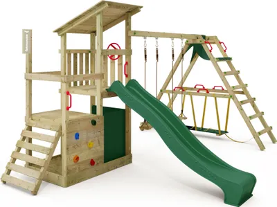 Immagine prodotto di Torre giochi Fatmoose FruityForest Fun XXL con struttura a surf e scivolo, colore verde