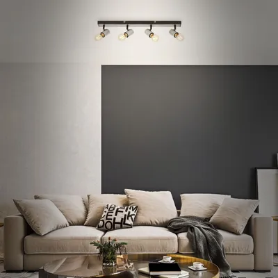Zdjęcie produktu dla Lampa sufitowa reflektor obrotowy 4xE27 60W IP20 metal antyczny srebrny Briloner