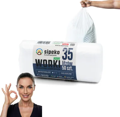 Obrázok produktu pre Vložky do koša 35 l biele HDPE 50 ks.