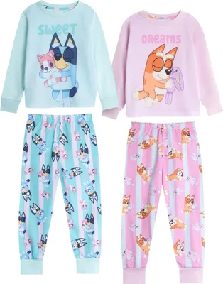 Obrázok produktu pre Bluey - Pyžamo s dlhými nohavicami pre dievčatá (2-pack) NS9463 (110) (Ružová/modrá)