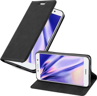 Obrázek produktu pro Cadorabo Case for Huawei Y5 2017 / Y6 2017 Protective Case in Black Obal na mobilní telefon s magnetickým zavíráním