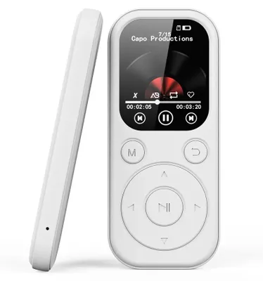Immagine prodotto di Lettore musicale portatile - Lettore MP3/MP4 - Touchscreen HD da 5,1 cm - Bluetooth - Radio FM - Registrazione - Slot TF/microSD - 32 MB di memoria - Bianco