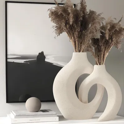 Vasen-Set aus Keramik, 2er-Set, Beige, Matt, Nordic Design