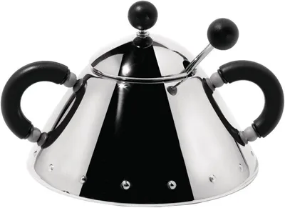 Produktbild von Alessi Zuckerdose mit Löffel schwarz 9097 B