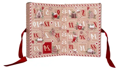 Produktbild von Adventskalender mit 24 Duftkerzen im Glas - Weihnachtskalender für Frauen - Geschenkset mit Duftkerzen - Aufklappbare Geschenkbox - Weihnachtsgeschenkset mit Kerzen - Rot