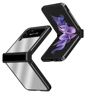 Produktbild von Für Samsung Galaxy Z Flip4 5G Electroplating Etuis Handy Tasche Hülle Schwarz