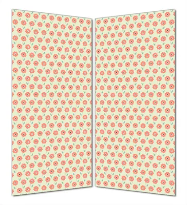 Produktbild von Wallario selbstklebende Duschrückwand 180 x 180 cm mit Motiv Muster mit roten Blumen und grünen Blättern - Wandverkleidung mit Hochglanzlaminat in Glasoptik