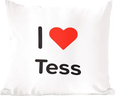 Produktbild von MuchoWow® Zierkissen Sofakissen Wohnzimmer Dekokissen 60x60 cm Ich liebe - Tess - Mädchen - Sitzfläche - Foto Polster