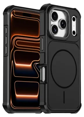 Produktbild von Mobigear Airbag Schutzhülle für iPhone 17 Pro Max mit MagSafe, Hartschale, Rückseite, stoßfest - Schwarz