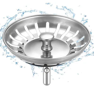 Produktbild von Abflussstopfen Ø 81-82 mm Edelstahl Küchenspüle Siebkörbchen Spülbecken Stöpsel Waschbeckensieb