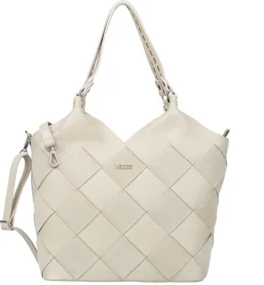 Produktbild von Vezze Scacchi Große Lederhandtasche Ecru