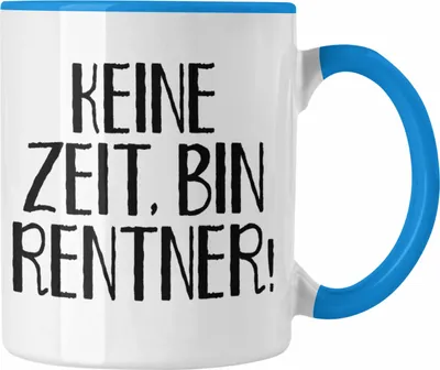Produktbild von Trendation - Rentner Tasse Geschenk Ruhestand Frau Mann Renteneintritt Geschenke für Männer Frauen Lustig Rentnerin Pensionierung Kollegin (Blau)