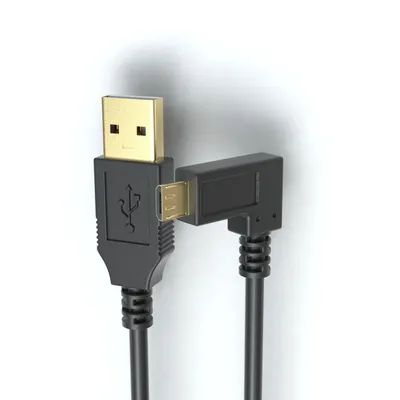 Produktbild von 1m Micro USB Kabel gewinkelt Datenkabel Ladekabel 2.0 Winkel