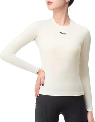 Produktbild von ROCKBROS TVI Damen Thermounterwäsche Langarm Winter Für MTB Motorrad Running Cremeweiß Größe XL/XXL