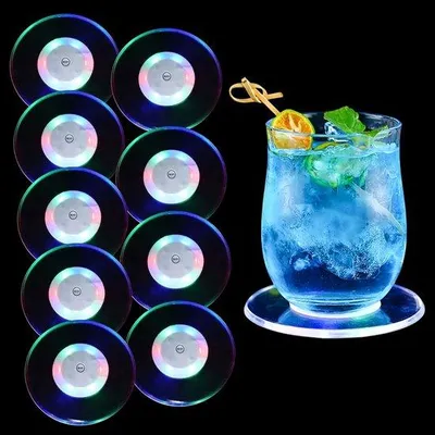 Produktbild von Lichtgevende Untersetzer 9 Stück wasserdicht Acryl für WeinGläser