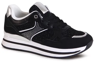 Produktbild von topschuhe24 2663 Damen Plateau Sneaker Glitzer Turnschuhe , Farbe:Schwarz, Größe:37 EU