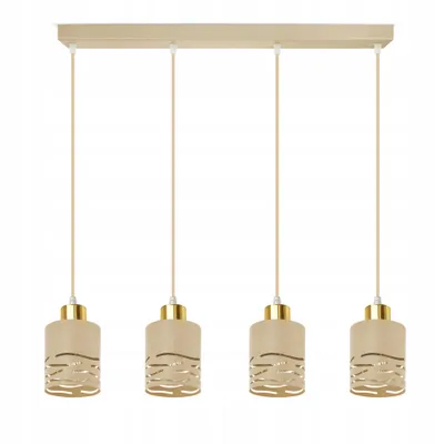 Obrázek produktu pro LUXOLAR – 4žárovkové LED závěsné svítidlo, krémová/zlatá, E27, 60 W – závěsné svítidlo do obývacího pokoje, kuchyně – moderní design ve stylu Japandi