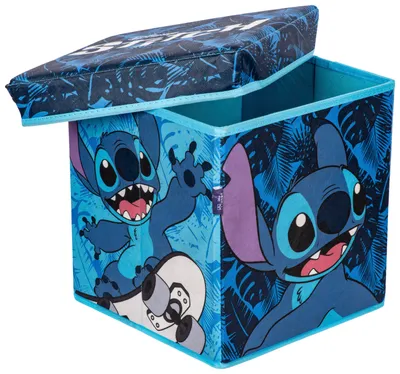 Produktbild von Disney Stitch Aufbewahrungsbox 33,5 x 31,5 cm – Faltbox mit Deckel, Spielzeugkiste, Ordnungsbox Kinderzimmer, Aufbewahrung Stoffbox