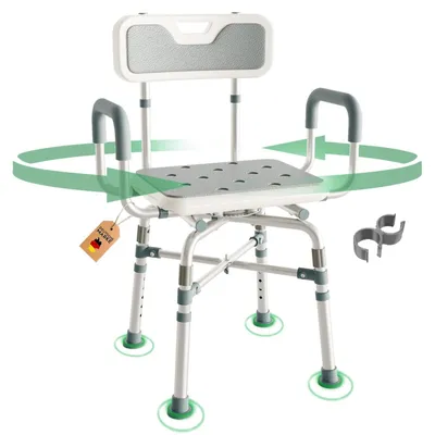 Imagen del producto de Silla de ducha con reposabrazos y respaldo