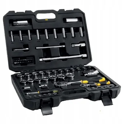 Produktbild von Stanley STECKSCHLUESSEL-SET, Stahl, 2 Stück(e), Schwarz, Edelstahl, Gelb, Schwarz, Gelb, 1/4", 72 Stück(e)