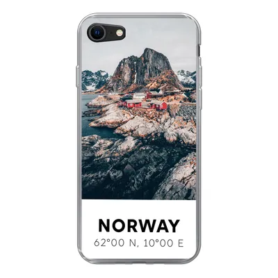 Produktbild von MuchoWow® Handyhülle Schutzhülle Hülle für iPhone 8 Norwegen - Wasser - Bergen Silikon Softcase Handy Hülle - Schutzhaube