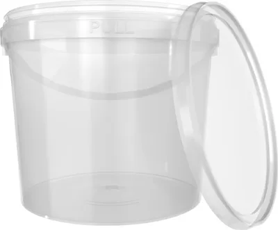 Produktbild von Kunststoffeimer mit Deckel | rund 5L | PP | Lebensmittelecht | Transparent 1 Stück
