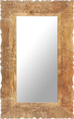 Produktbild von Möbel Spiegel 80x50 cm Massivholz Mango  - Wandspiegel 321636