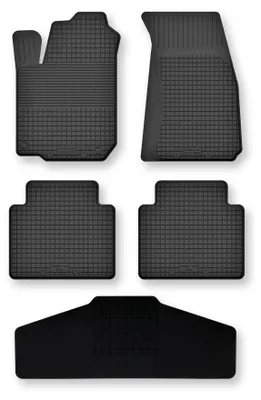 Image de Tapis de sol en caoutchouc + tunnel pour Ford Focus MK4 2018- (hayon/berline/break) – 5 pièces, noirs, semi-universel, adapté