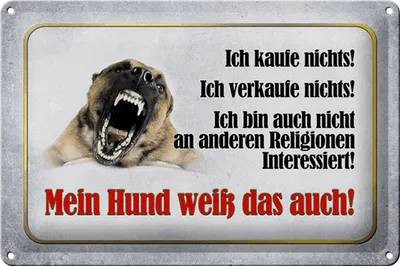 Produktbild von Blechschild Achtung 30x20cm kaufe nichts mein Hund weiß das