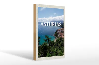 Produktbild von Holzschild Reise 20x30cm Asturias Spain grüner Diamant