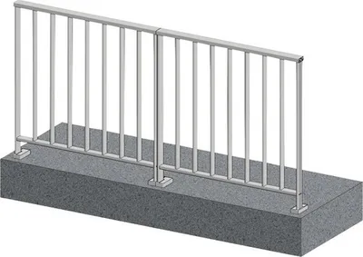 Produktbild von Pertura Geländerset Triton Aluminium taupe Bodenmontage 2 m