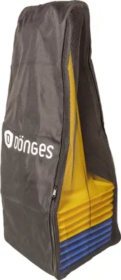 Produktbild von Dönges XXL-Pylonen 10er-Set, blau/gelb mit Transporttasche (Agility Leitkegel)
