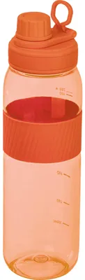 Produktbild von Tritan Trinkflasche mit Silikongriff und Messskala / 750 ml / Farbe: orange