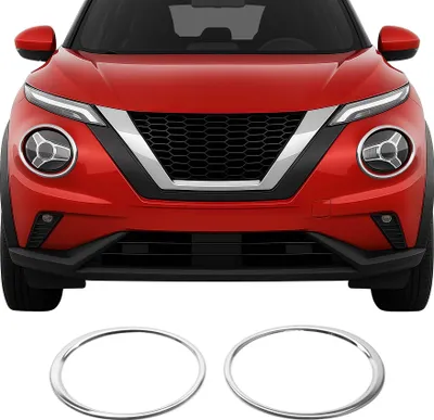 Image de Cadres De Phare Avant pour Nissan Juke 2021-2025 en acier inoxydable 2 Pcs