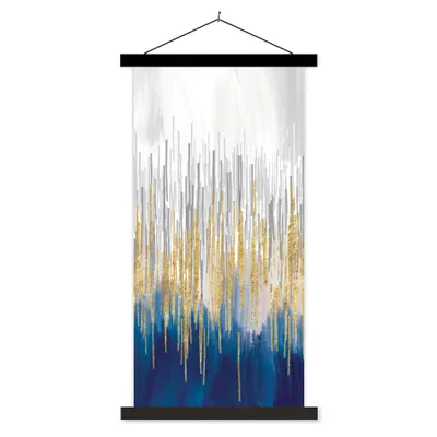 Produktbild von MuchoWow® Textilposter Abstrakt - Gemälde - Öl 60x120 cm mit schwarzem Rahmen - Magnete