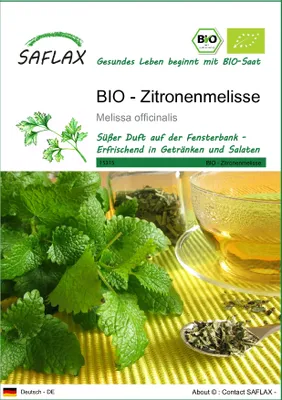 Produktbild von SAFLAX - BIO - Zitronenmelisse - 1000 Samen - Melissa officinalis