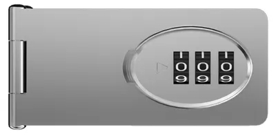 Productafbeelding van INF Sleutelloos combinatieslot voor lade en kast met verwisselbare wachtwoordpennen en schroeven, ABS+roestvrij staal, zilver, boorloze dubbele-deur grendel