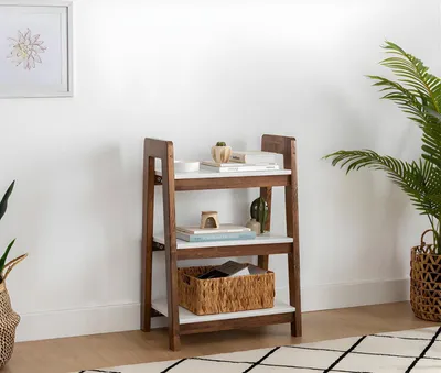 Immagine prodotto di Libreria marrone e bianca Tavolo per libri Mobili in legno Scaffali per bambini Mobili per ufficio
