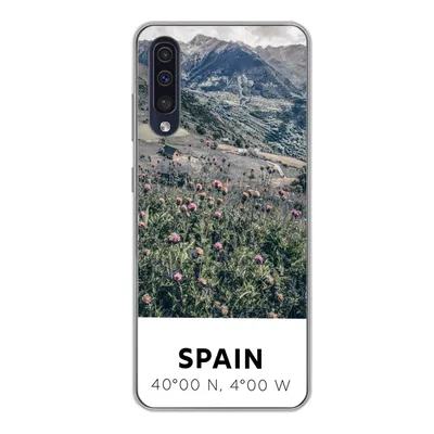 Produktbild von MuchoWow® Handyhülle Schutzhülle Hülle für Samsung Galaxy A50 Spanien - Berge - Blumen Silikon Softcase Handy Hülle - Mobiltelefonhülle