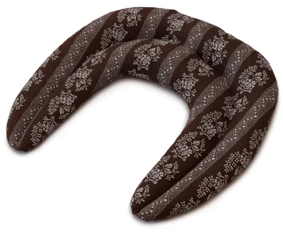 Produktbild von Traubenkern Nackenhörnchen mit Kammern Blumen-braun - Traubenkernkissen - Nackenkissen - Wärmekissen für Nacken