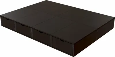 Image de Lit double avec rangement Cube - 140x200 - Noir