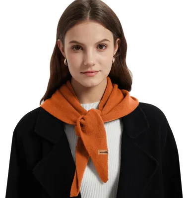 Produktbild von ACUSHLA 100% Wolle Dreieckstuch Damen, Strick Schal, Orange