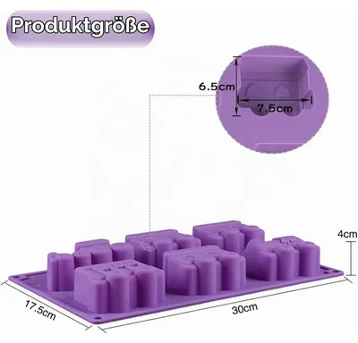 Obrázek produktu pro Silikonová forma, pružná, s nepřilnavým povrchem, vhodná pro pečení dortů, mýdel, dezertů a cukrářských výrobků