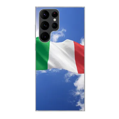 Produktbild von MuchoWow® Handyhülle Schutzhülle Hülle für Samsung Galaxy S22 Ultra Die Flagge Italiens weht am Himmel Silikon Softcase Handy Hülle - Abbildung
