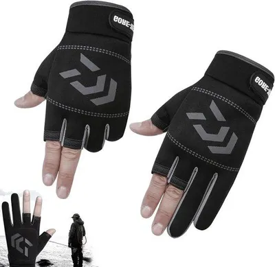 Produktbild von Slipfreie Sommer Handschuhe für Männer - Mountainbike & Angelhandschuhe mit Klettverschluss