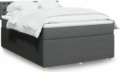 Produktbild von Möbel Boxspringbett mit Matratze Dunkelgrau 140x200 cm Stoff - Klassische Bettrahmen 3289794