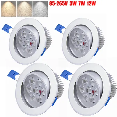 Zdjęcie produktu dla 4Pc 7W Led oświetlenie wpuszczane Oświetlenie kuchenne Ciepła biel 230V Oświetlenie gabinetowe Okrągłe reflektory Led o wysokiej jasności Reflektory wpuszczane, chłodna biel