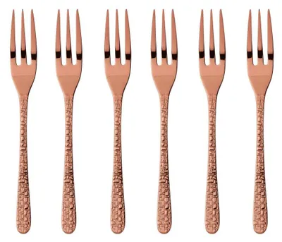 Produktbild von Sambonet Venezia Edelstahl/PVD Kupfer Set 6 Kuchengabeln S0200-S00018-S1578 52765CA5
