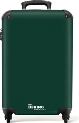 Produktbild von NoBoringSuitcases.com® Koffer Handgepäck Trolley Rollkoffer Kleine Reisekoffer mit 4 Rollen - Dunkelgrün - Einfarbig - Cabin Size < 55x40x23 cm & 55x40x20 cm - Fotokoffer - Kabinenkoffer - BoardgepäckHandgepäck Koffer 55x35x20 cm, 36L,