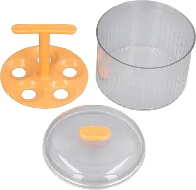 Productafbeelding van Handgemaakte oranje gehaktbalmachine met 5 persen - handgereedschap voor de keuken